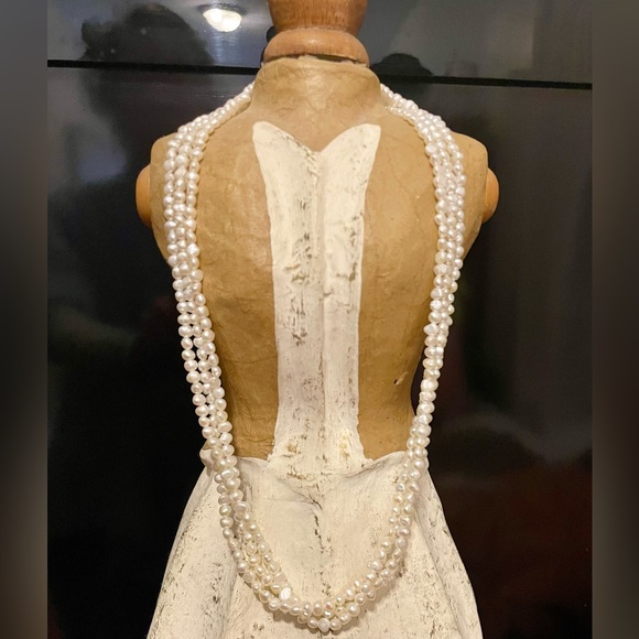 Multi-Strand Freshwater Rice Pearl Necklace - Picture 2 of 7